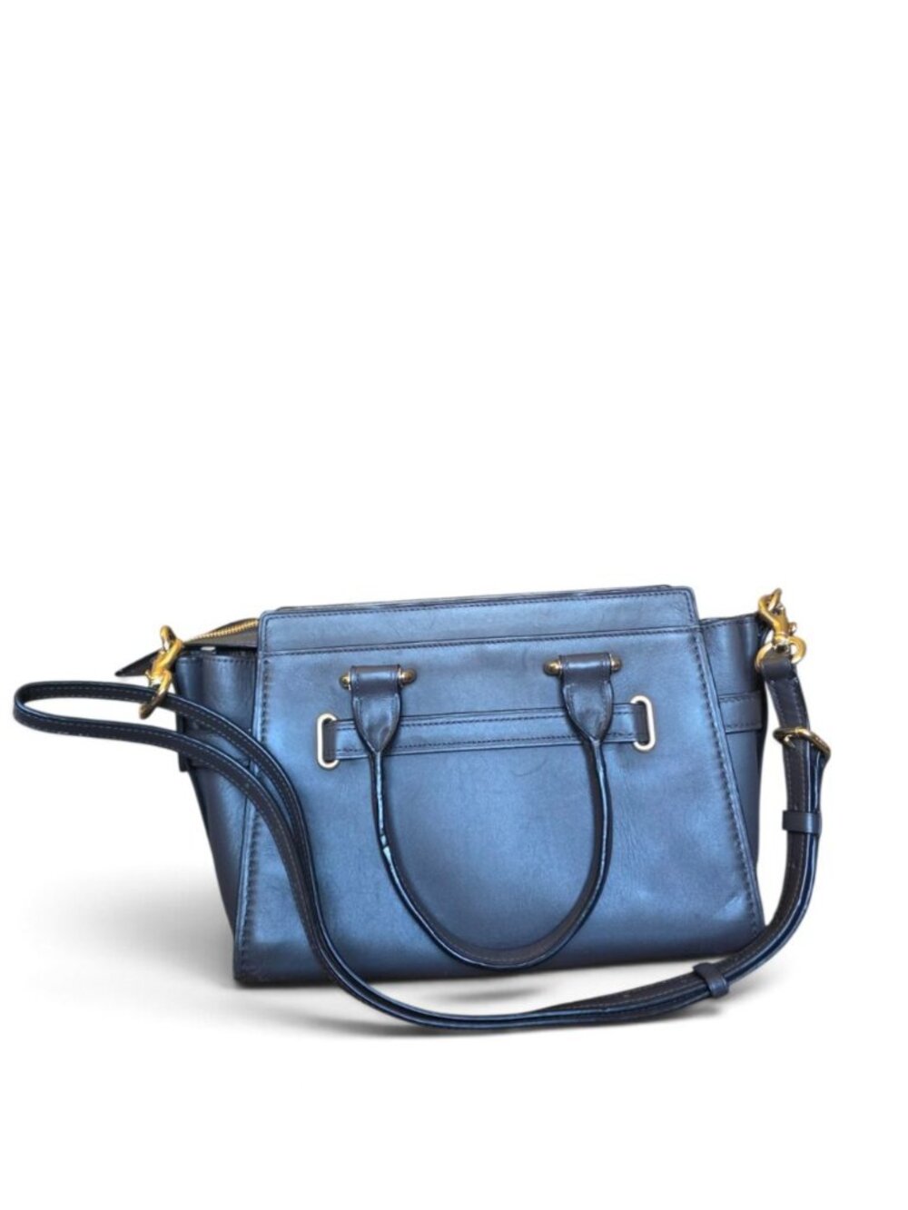 Coach Swagger 27 Gray Brown Glovetanned Leather Gold Satchel 12111 Authentic - Picture 10 of 16